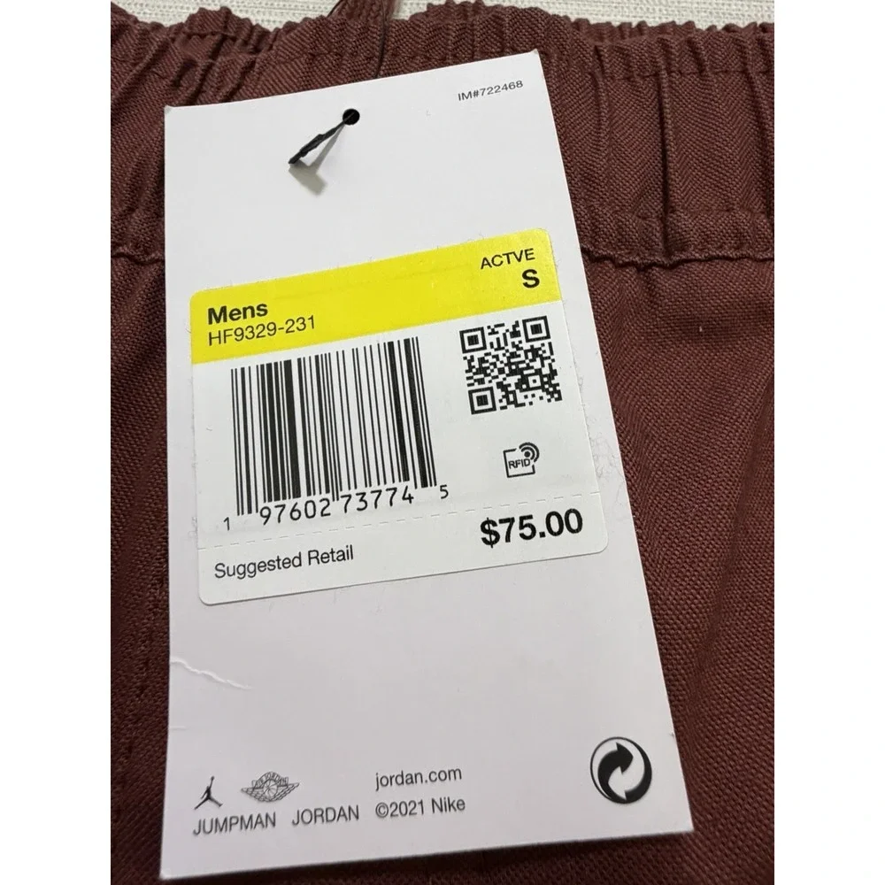 Nike Jordan Essentials Woven Drawstring Pants HF9329-231 Burgundy Men Size S